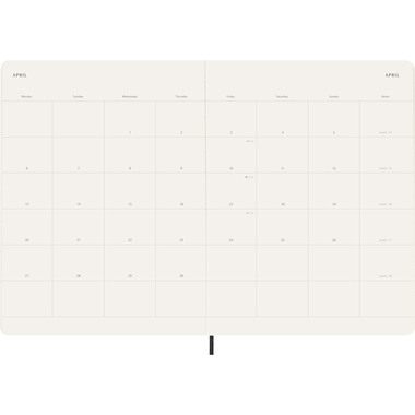 MOLESKINE Agenda Classic X-Large 2026 DSB12MN4Y26 1M/2P nero SC 19x25cm