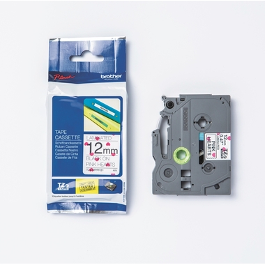PTOUCH Nastro, plastificato nero/rosa TZe-MPPH31 PT-DV600VP 12 mm