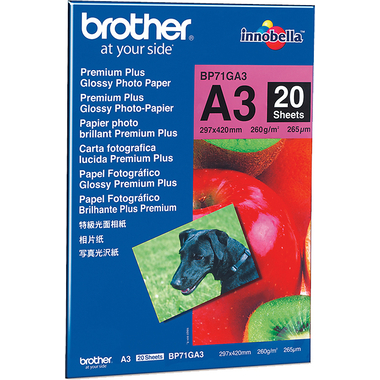BROTHER Photo Paper glossy 260g A3 BP71-GA3 MFC-6490CW 20 Blatt