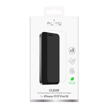 Gehärtetes Glas für iPhone 17/17 Pro/16 | Puro
