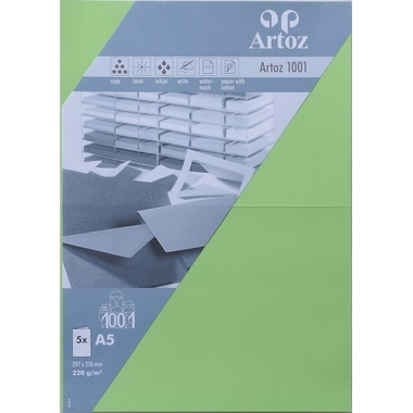 ARTOZ Cartes 1001 A5 107392263 220g, vert bouleau 5 feuilles