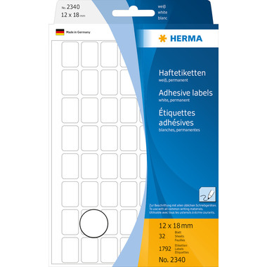 HERMA Universal-Etiketten 12x18mm 2340 weiss 1792 Stück/32 Blatt