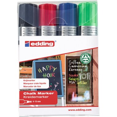 EDDING Windowmarker 4090 4-15mm 4090-E4 4 couleurs ass., basic