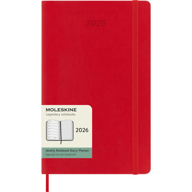 MOLESKINE Agenda Classic Large 2026 DSF212WN3Y26 1W/1S scharlachrot SC 13x21cm