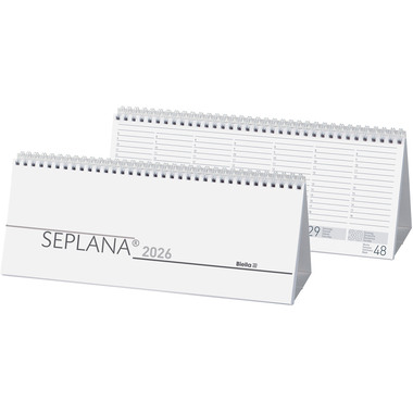 BIELLA Pultkalender Seplana 2026 887371000026U 1W/2S grau ML 29.8x11.7cm