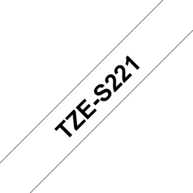 PTOUCH Nastro, strong/adh.nero/bianco TZe-S221 PT-300 9 mm