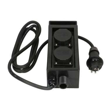 Max Hauri garden socket 2x T13 IP55 with spike, black