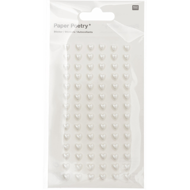 RICO DESIGN Sticker à perles Coeurs 99001.22.54 blanc 84 pièces