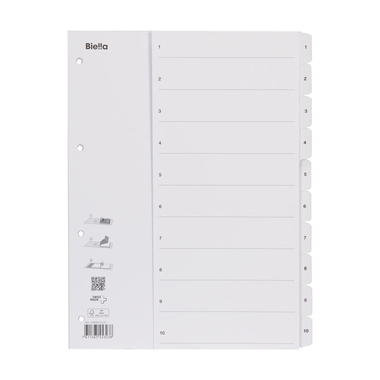 BIELLA Répertoire carton Smartind. A4 46941001U blanc 1-10