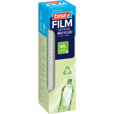 TESA Klebeband 19mmx10m 59043-00000 Crystal Recycled, 8 Rollen