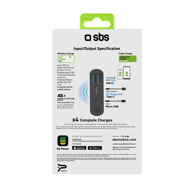 Kabellose Powerbank mit 10 W und Schnelllademodus