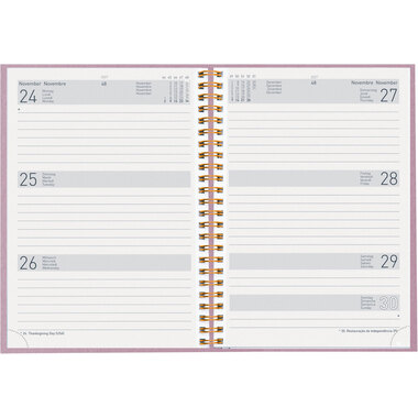 BIELLA Agenda Dispo Term 2027 808592400027U 1S/2P rose 14.5x20.5cm