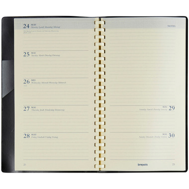 BREPOLS Agenda Notaplan Genova 2027 0.716.2051 1S/2P bleu 8.9x16cm
