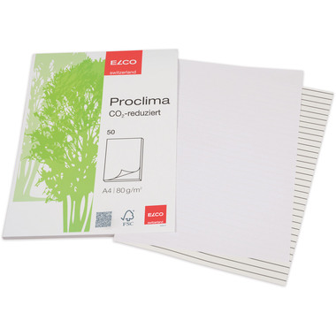 ELCO Bloc notes Proclima A4 74301.14 en blanc, 70g 50 feuilles