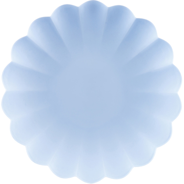 PARTYDECO Teller Rüsche 22cm TPL1-011 hellblau 4 Stück