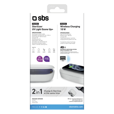 Steriliser with ozone and fast wireless charging