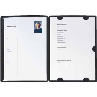 PAGNA Bewerbungsmappe Select A4 22016-04 schwarz 3-teilig 3 Stück