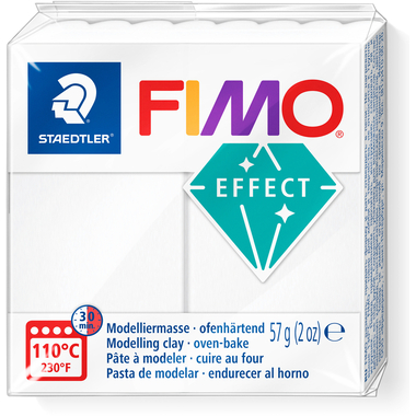FIMO Pâte à modeler Effect 57g 8010-014 blanc translucent