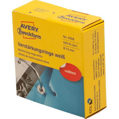 AVERY ZWECKFORM Verstärkungsringe 13mm weiss 3508 500 Stück