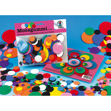 URSUS Caoutchouc mousse cercles 2mm 8370099 assortis 200 pcs.