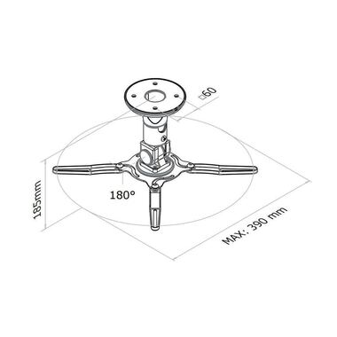 NEOMOUNTS Ceiling Mount BEAMER-C50 Silver