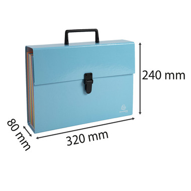 EXACOMPTA Fächermappe Aquarel A4 56762E pastellblau 18-teilig