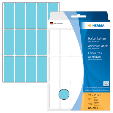 HERMA Etichette 20×50mm 2413 blu 480 pezzi