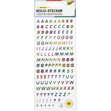 FOLIA Holo-Sticker 17102 ABC & 123 2 Blatt/312 Stück