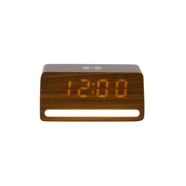 KARLSSON Wecker Retro Light LED Mokkabraun