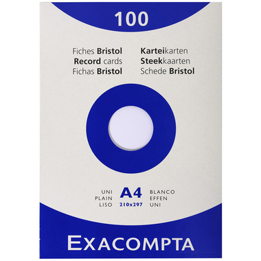 EXACOMPTA Schede vuoto A4 13306E bianco 100 pzi.