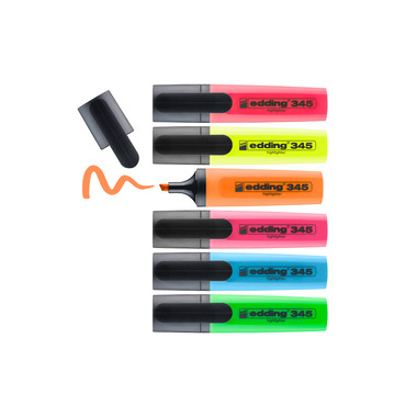 EDDING Textmarker 345 345-E6 6 Farben ass.