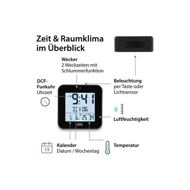 ADE sveglia digitale con sensore di luce notturna