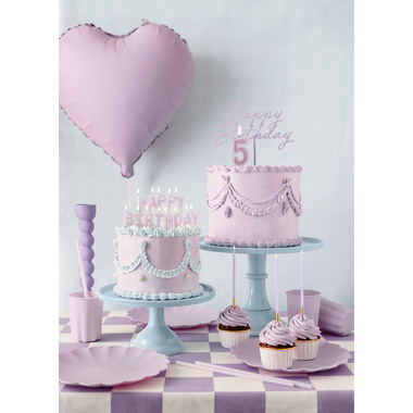 PARTYDECO Bougies Happy Birthday SCS-13-014 violet