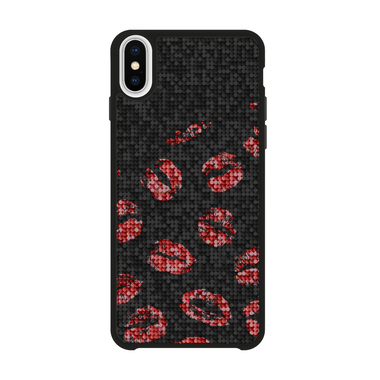 Cover bacio con paillettes per iPhone XS/X