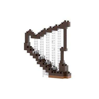 BRIXIES building block model harp made of 115 building blocks