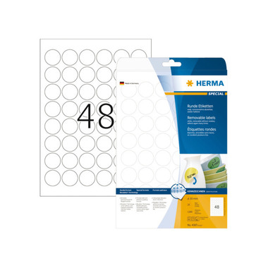 HERMA Étiquet. univers. 30mm 4387 blanc 1200 pcs./25 flls.