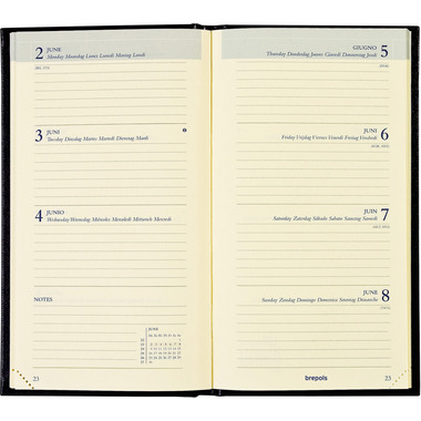 BREPOLS Agenda Interplan Colora 2026 0.736.3600 1W/2S ass. 9x16cm