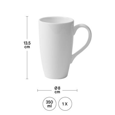 I AM CREATIVE Tazza in porcellana 350ml 5000.124 bianco 8x13.5 cm