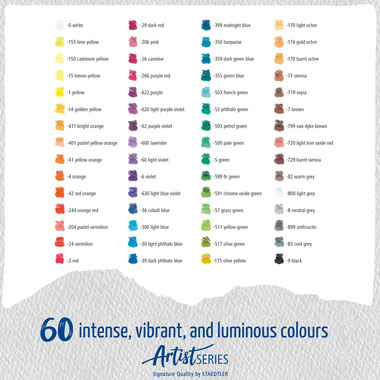 STAEDTLER Crayons de couleur ArtistLine 104M60 assorti 60 pièces