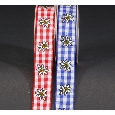 SPYK Band Cubino 15mm/3m 1324.1554 rot/weiss Karo Edelweiss