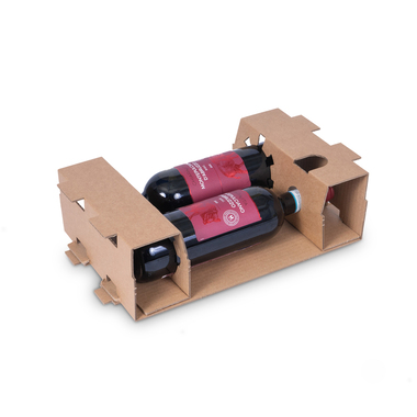 Insert bottle shipping package for 2x 0.75l bottle with bottle height 324mm & Ø85mm