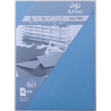 ARTOZ Papier 1001 A4 107796144 100g, bleu marie 5 feuilles