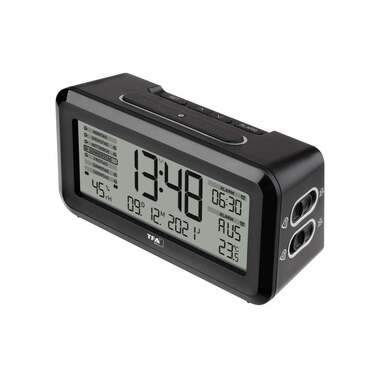 TFA Dostmann Réveil radio-piloté Boxx2 Noir