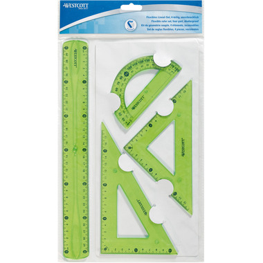 WESTCOTT Geometrie-Set Flexi E-10302 00 blau/rot/grün 4-teilig