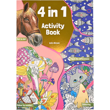 ROOST Aktivitäten-Malbuch A4 B19295 4 in 1