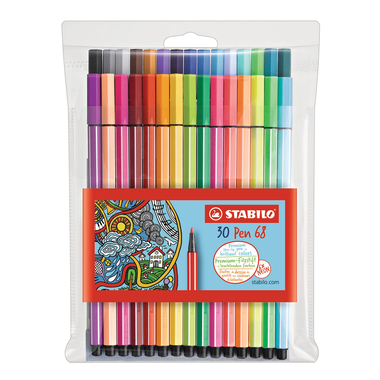 STABILO Fasermaler Pen 68 1mm 6830-1 24+6 Neon Etui