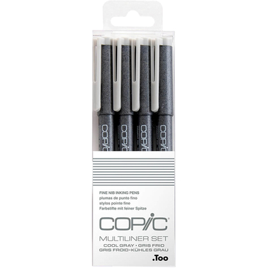 COPIC Multiliner 22075623 Cool Grey Set, 4 pz. ass.