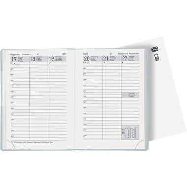 BIELLA Agenda Rex 2027 825301060027U 1S/2P bleu cl. ML 10.1x14.2cm