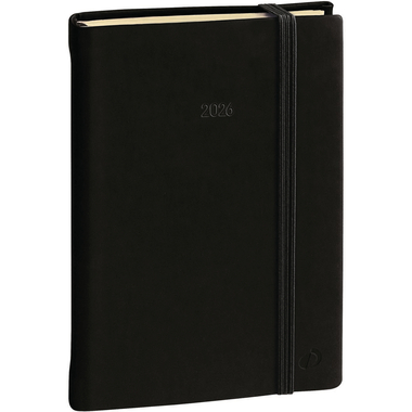 QUO-VADIS Agenda Silk Pres.Prest. 2026 287375Q 1S/2P noir ML 21x27cm
