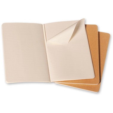 MOLESKINE Notizheft Cahier A5 704987 liniert, natur 3 Stück